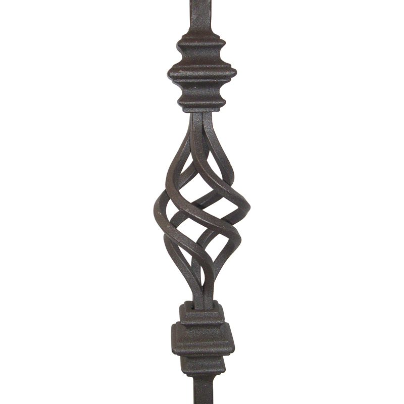 MS1235ORB  1/2"SQ. DOUBLE COLLAR WITH BASKET TUBULAR PICKET 35" - OIL RUBBED BRONZE