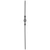 MS1244ORB  1/2"SQ. DOUBLE COLLAR WITH BASKET TUBULAR PICKET 44" - OIL RUBBED BRONZE