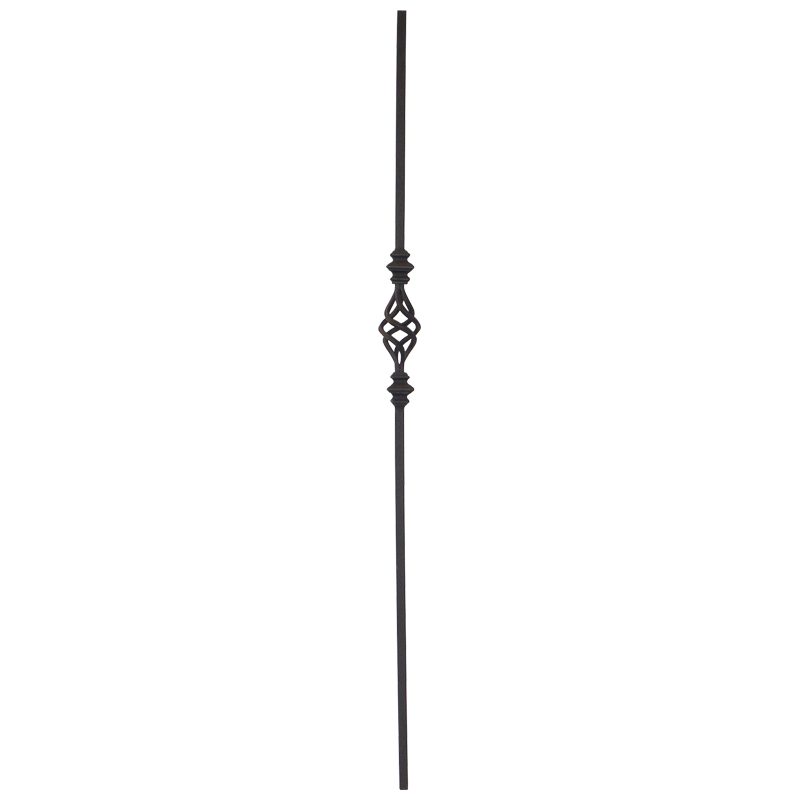 MS1244ORB  1/2"SQ. DOUBLE COLLAR WITH BASKET TUBULAR PICKET 44" - OIL RUBBED BRONZE