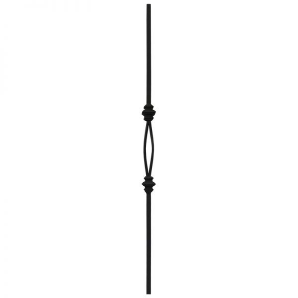 MS1735ORB  1/2"SQ. DOUBLE COLLAR WITH EMBELLISHMENT TUBULAR PICKET 35" - OIL RUBBED BRONZE