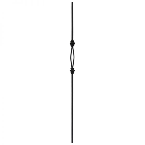 MS1744ORB  1/2"SQ. DOUBLE COLLAR WITH EMBELLISHMENT TUBULAR PICKET 44" - OIL RUBBED BRONZE