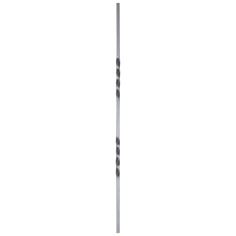 PL53336B 1/2"SQ. DOUBLE TWIST DRILLED & TAPPED LANDING PICKET 36" - SATIN BLACK