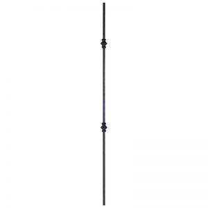 PL683D44B  1/2"SQ. DOUBLE COLLAR DRILLED & TAPPED LANDING PICKET 44" - SATIN BLACK