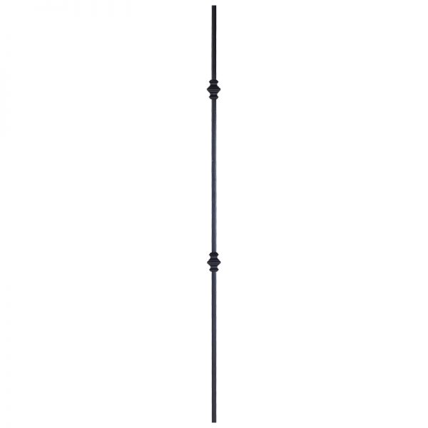 PL683D44B  1/2"SQ. DOUBLE COLLAR DRILLED & TAPPED LANDING PICKET 44" - SATIN BLACK