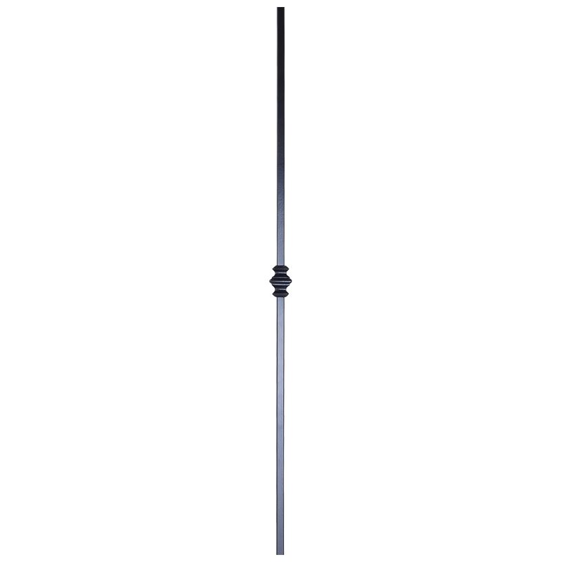 PL683S36B  1/2"SQ. SINGLE COLLAR DRILLED & TAPPED LANDING PICKET 36" - SATIN BLACK