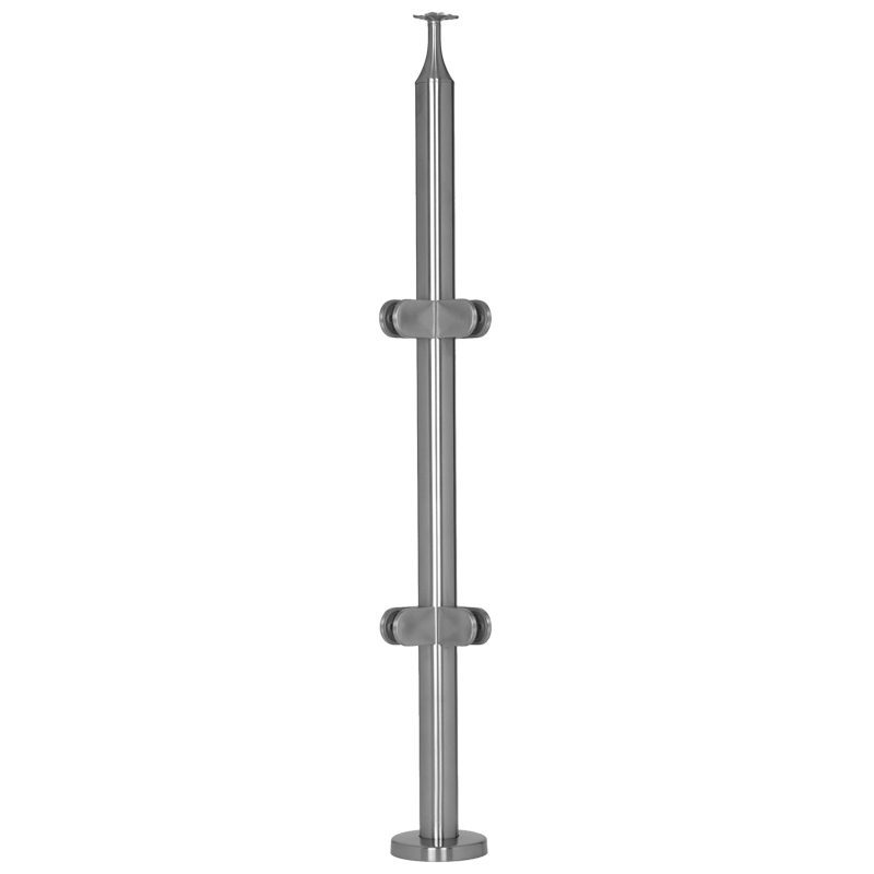 SSPG166L36C ROUND CORNER RAILING POST FOR GLASS 36" (SS316)