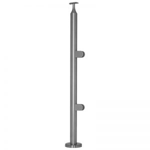 SSPG166L36E ROUND END RAILING POST FOR GLASS 36" (SS316)