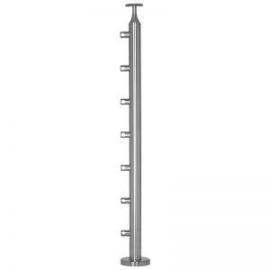 SSPR166L36 ROUND RAILING POST FOR RODS 36" (SS316)