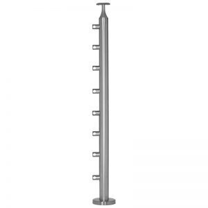 SSPR166L42 ROUND RAILING POST FOR RODS 42" (SS316)