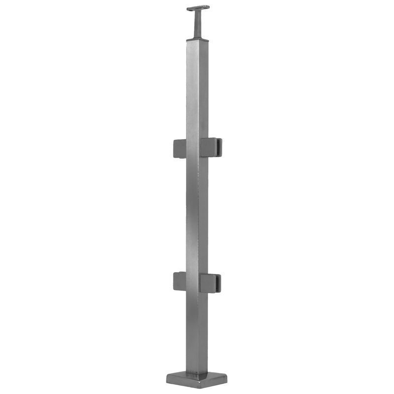 SSPSQ40L36L SQUARE LINE RAILING POST FOR GLASS 36" (SS316)