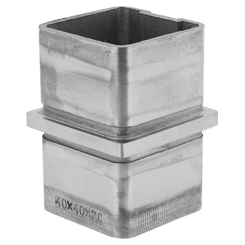 SSZE0404104S SQUARE STRAIGHT CONNECTOR FOR 40 x 40 x 2.0mm TUBING (SS304)