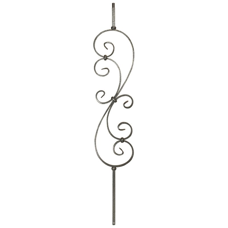 PS1051/1SV  1/2"SQ. SCROLL PICKET 44" - SILVER VEIN (CUSTOM ORDER)