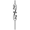 PS1051/1LTB  1/2"SQ. SCROLL PICKET WITH LEAVES 44" - TEXTURED BLACK