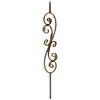 PS1051/1LCV  1/2"SQ. SCROLL PICKET WITH LEAVES 44" - COPPER VEIN (CUSTOM ORDER)