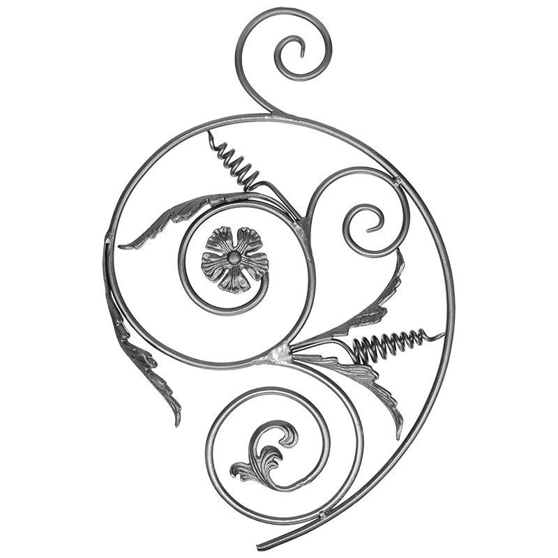 FS0509-MM 12mm RD. STEEL SCROLL PANEL 430 x 640mm - RIGHT