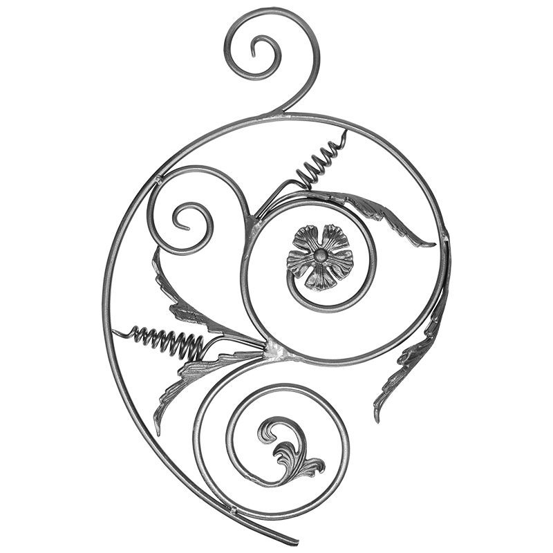 FS0510-MM 12mm RD. STEEL SCROLL PANEL 430 x 640mm - LEFT