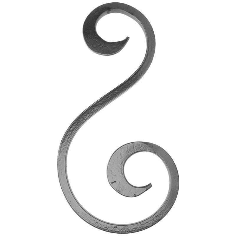 FS1103L-MM 14mm SQ. STEEL S-SCROLL 185 x 365mm - LEFT