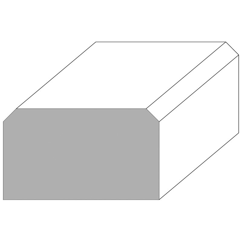 WH41343O MODERN OAK SQUARE/CHAMFERED CORNERS HANDRAIL 3" x 1 3/4" x 12 FT. WH41343O MODERN OAK SQUARE/CHAMFERED CORNERS HANDRAIL 3" x 1 3/4" x 12 FT.