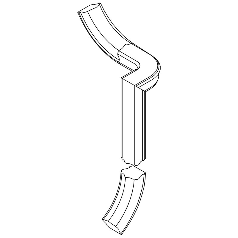 WHOCD2R COLONIAL OAK 2 RISER 1/4 TURN - RIGHT
