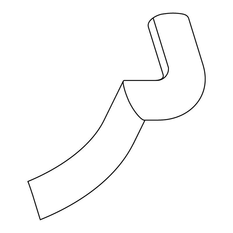 WHOPD1L PLAIN OAK 1 RISER 1/4 TURN - LEFT