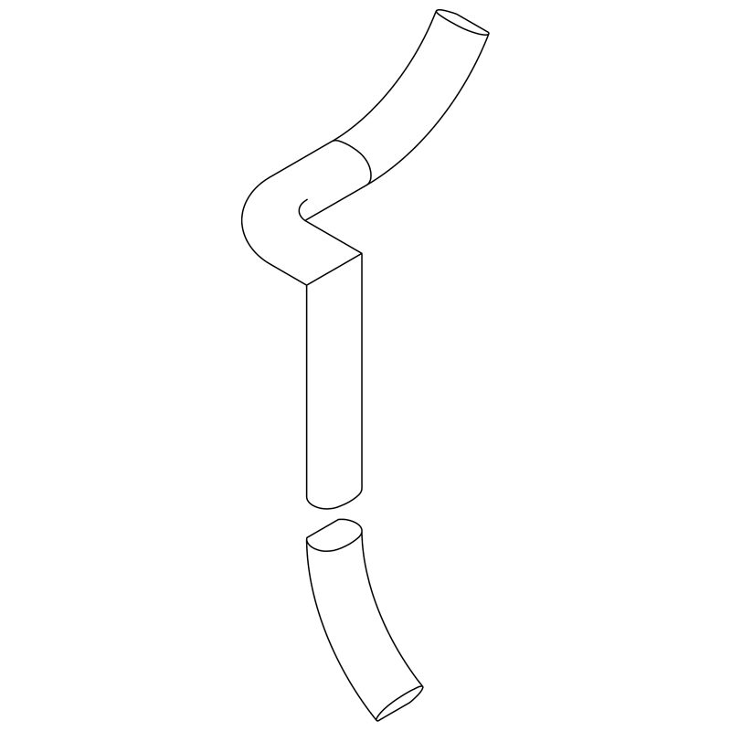 WHOPD2L PLAIN OAK 2 RISER 1/4 TURN - LEFT