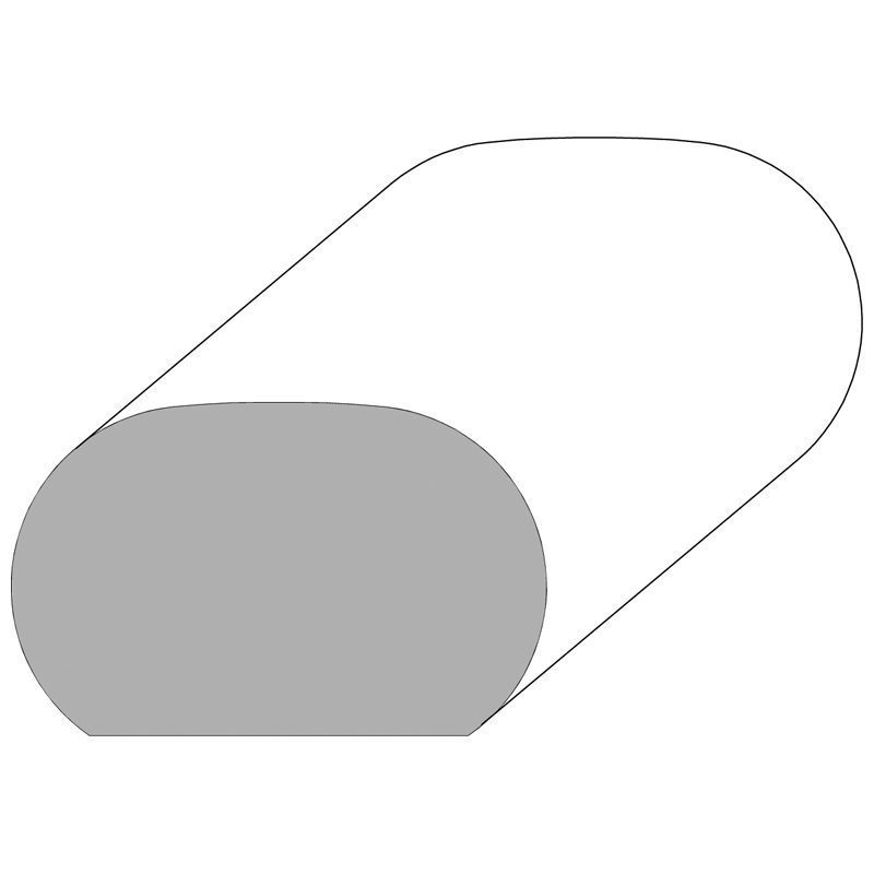 WHOP258158 PLAIN OAK HANDRAIL 2 5/8" x 1 5/8" x 12 FT.