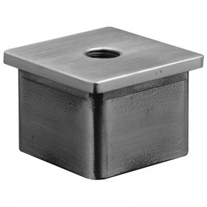 SSZE0600104S SQUARE END CAP FOR 40 x 40mm HANDRAIL WITH M10 HOLE (SS304)