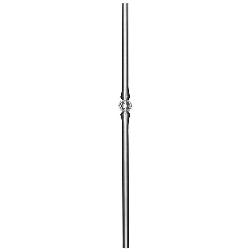SSBCRY1POST  1 1/4"RD. STAINLESS STEEL SOLID POST WITH SPACE FOR GLASS CRYSTAL BALL INSERT 48"