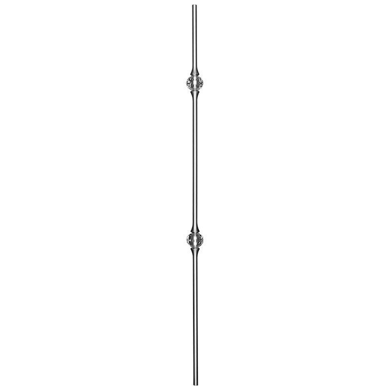 SSBCRYDOUBLE  9/16"RD. STAINLESS STEEL SOLID PICKET WITH SPACE FOR 2 BALL INSERTS 44" SSBCRYDOUBLE  9/16"RD. STAINLESS STEEL SOLID PICKET WITH SPACE FOR 2 BALL INSERTS 44"