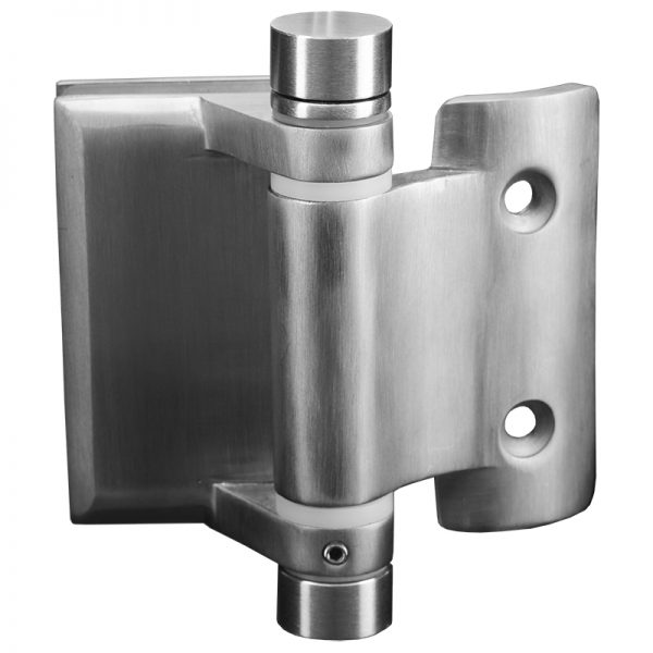 SSPFHSLGRS SPRING LOADED HINGE GLASS TO 42.4mm ROUND POST - SATIN FINISH