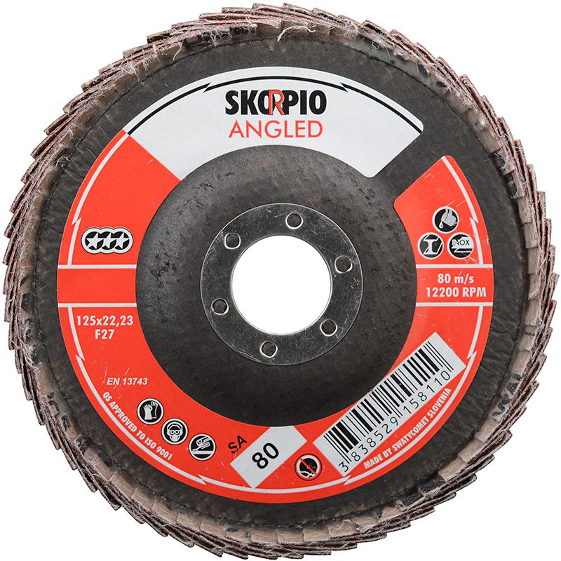 FDAC560  5” x 60 GRIT ANGLED FLAP DISC