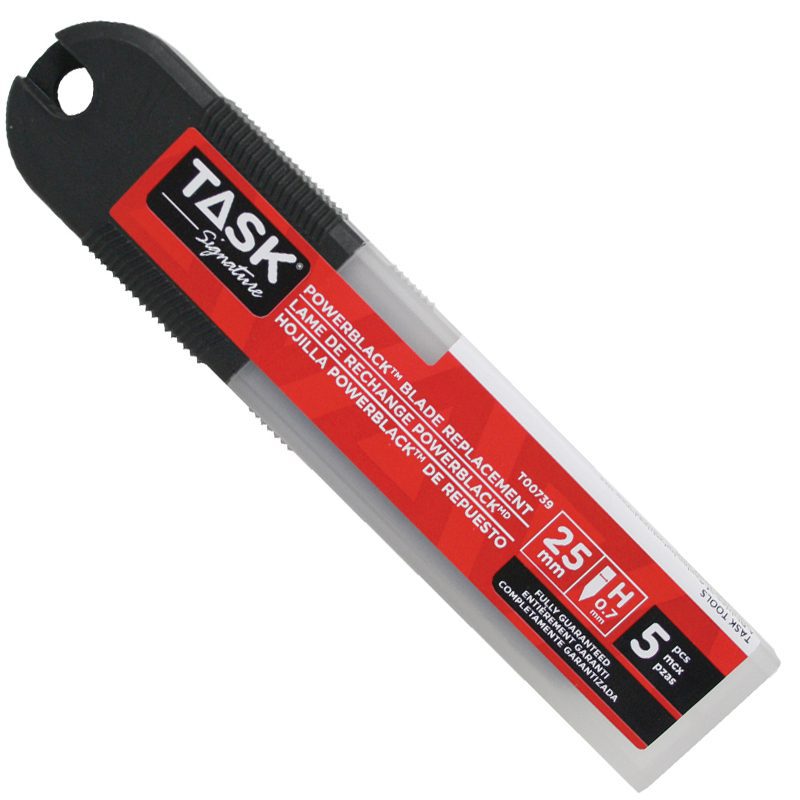 T00739 TASK 25mm POWERBLACK SNAP-OFF BLADES 5-PACK