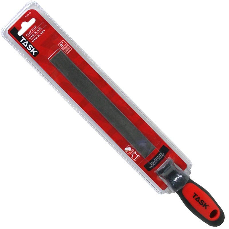 T17942 TASK 8" FLAT FILE WITH SOFT-TOUCH RUBBER GRIP