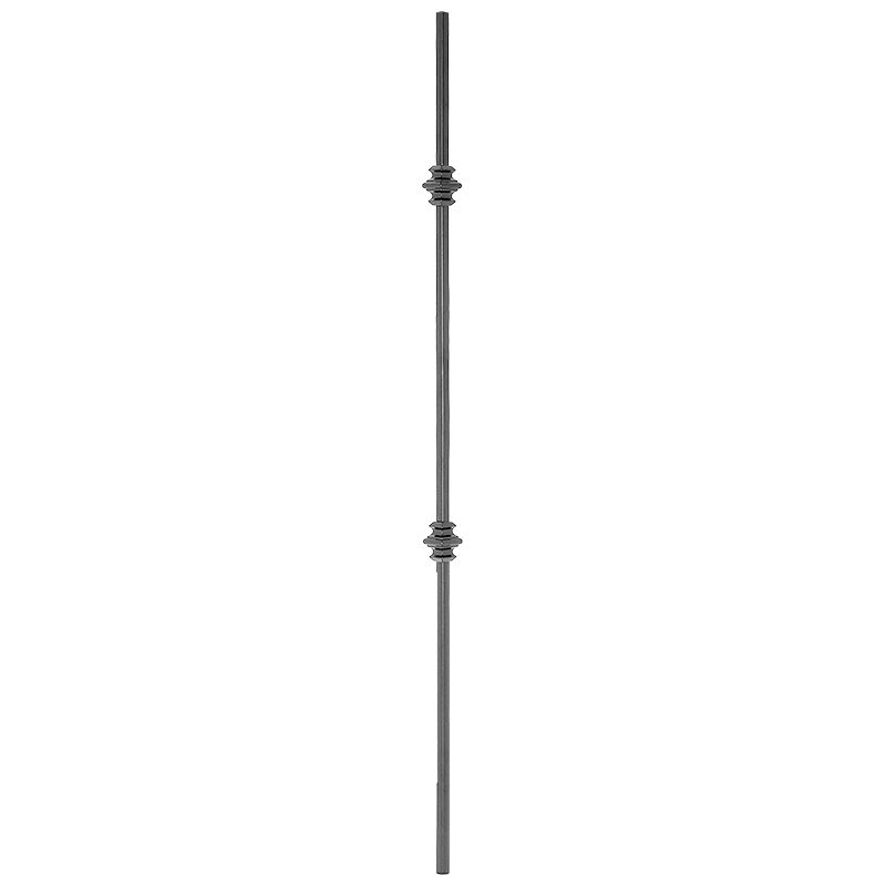 683/D/44ALC 1/2"SQ. FORGED PICKET WITH DOUBLE ALUMINUM COLLAR 44"