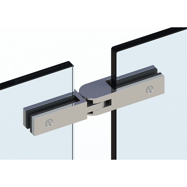 SSPFEBADJ STANDARD ULTRA SLIM FRAMELESS ADJUSTABLE GLASS CONNECTOR FOR GLASS TO GLASS (10-12mm GLASS) - SATIN FINISH