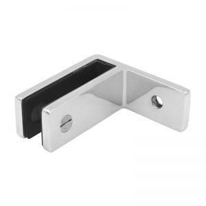 SSPFEBWALL STANDARD ULTRA SLIM FRAMELESS GLASS CONNECTOR FOR GLASS TO WALL (10-12mm GLASS) - SATIN FINISH