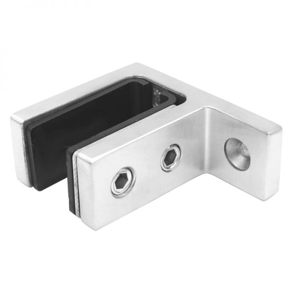 SSPFEBWALL2 HEAVY DUTY ULTRA SLIM FRAMELESS GLASS CONNECTOR FOR GLASS TO WALL (16.76-21.52mm GLASS) - SATIN FINISH