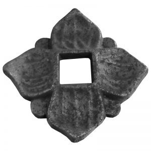 8117  5/8"SQ. BASE PLATE WITH FLOWER DESIGN 3 1/8" x 3 1/8"