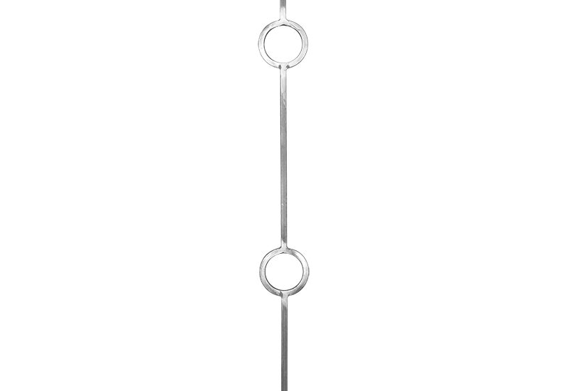 PTMRING2 1/2"SQ. DOUBLE RING MODERN TUBULAR PICKET 4" x 44" - BARE