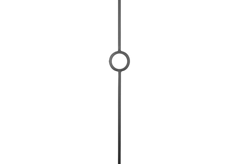 PTMRINGB 1/2"SQ. SINGLE RING MODERN TUBULAR PICKET 4" x 44" - SATIN BLACK