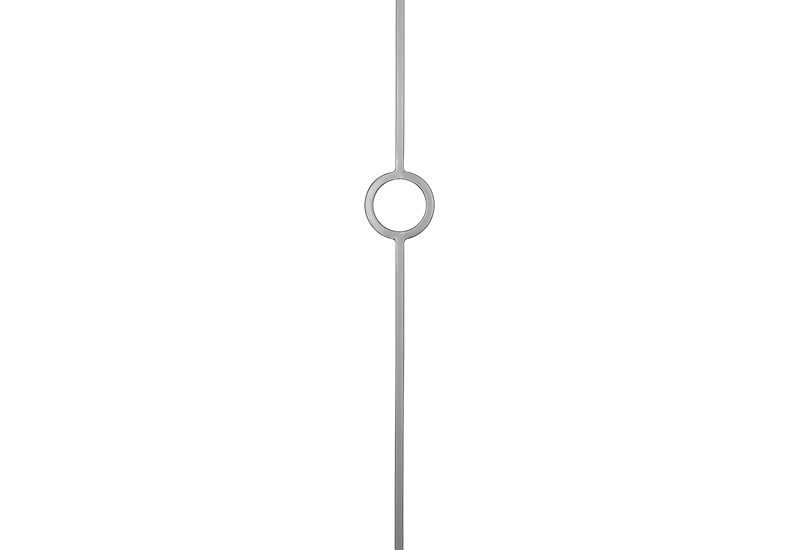 PTMRINGP 1/2"SQ. 1/2"SQ. SINGLE RING MODERN TUBULAR PICKET 4" x 44" - PEWTER