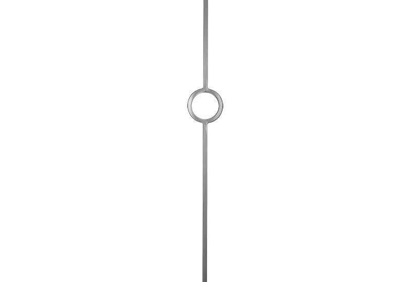 PTMRINGPTK 1/2"SQ. SINGLE RING MODERN TUBULAR PICKET 4" x 44" - GUNMETAL PEWTER