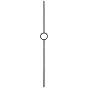 PTMRINGTB 1/2"SQ. SINGLE RING MODERN TUBULAR PICKET 4" x 44" - TEXTURED BLACK