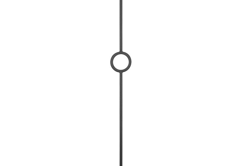 PTMRINGTB 1/2"SQ. SINGLE RING MODERN TUBULAR PICKET 4" x 44" - TEXTURED BLACK