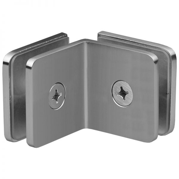 SSSFGC90BN GLASS CONNECTOR FOR GLASS TO GLASS AT 90° - BRUSHED NICKEL