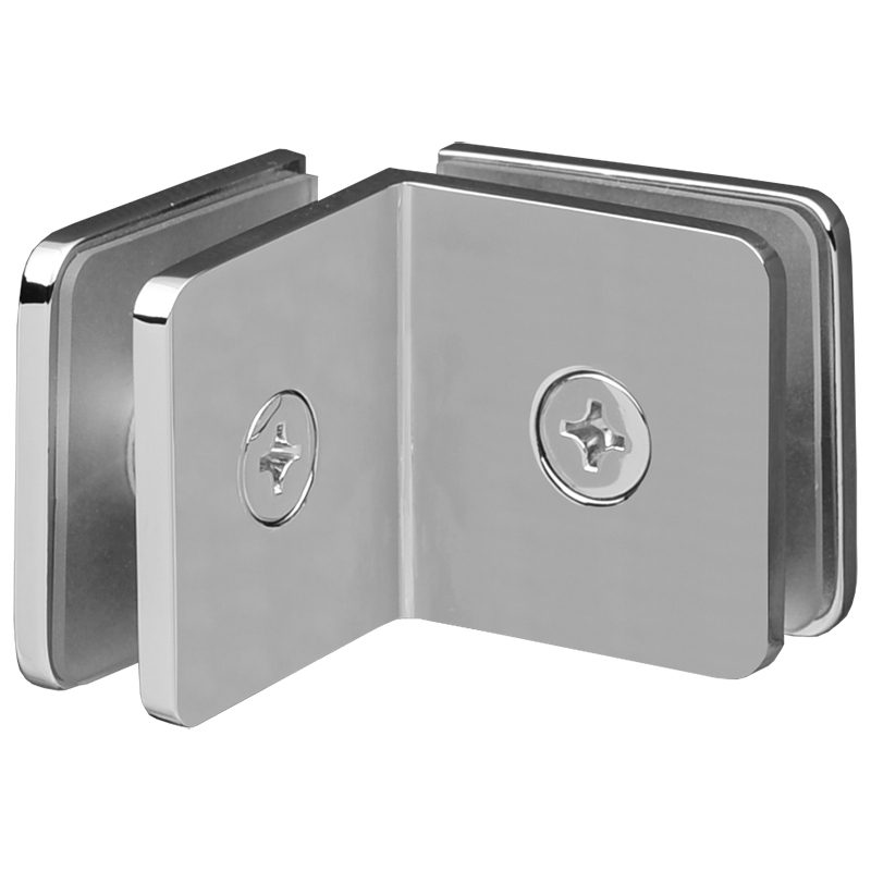 SSSFGC90CP SQUARE GLASS TO GLASS CONNECTOR AT 90° WITH ROUNDED EDGES CHROME POLISHED EURO EAC