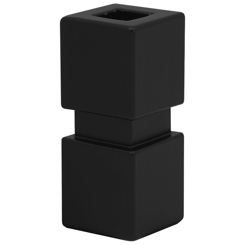 PSMC112B 1/2"SQ. ALUMINUM MODERN COLLAR WITH SET SCREW 1 1/8"W x 2 11/16"H - SATIN BLACK