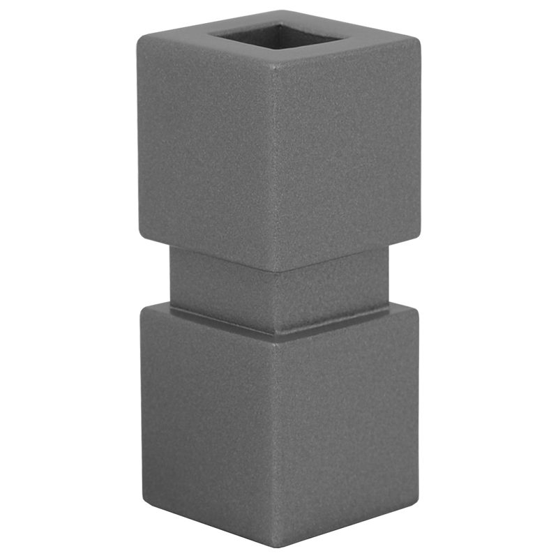 PSMC112P 1/2"SQ. ALUMINUM MODERN COLLAR WITH SET SCREW 1 1/8"W x 2 11/16"H - PEWTER