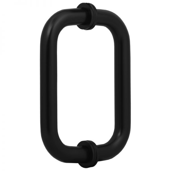 SSSFDHD6B D-TYPE GLASS DOOR HANDLE 6" - SATIN BLACK
