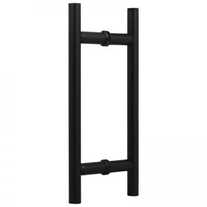 SSSFDHL8B ROUND LADDER GLASS DOOR HANDLE 8" - SATIN BLACK